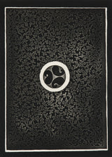 משובץ עלים שחור לבן