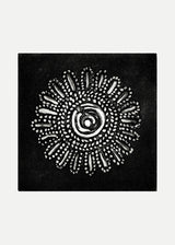 חרוז פרח נקודות שחור לבן